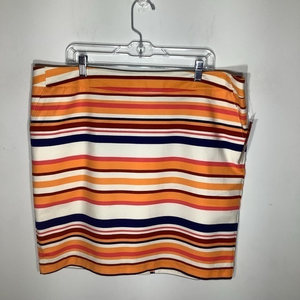 Merona Womens Multicolor Horizontal‎ Striped Skirt Size 18 NWT.